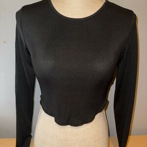 SHEIN Black Ribbed Long Sleeve top